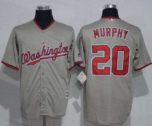 Nationals #20 Daniel Murphy Grey New Cool Base Stitched MLB Jersey - Click Image to Close